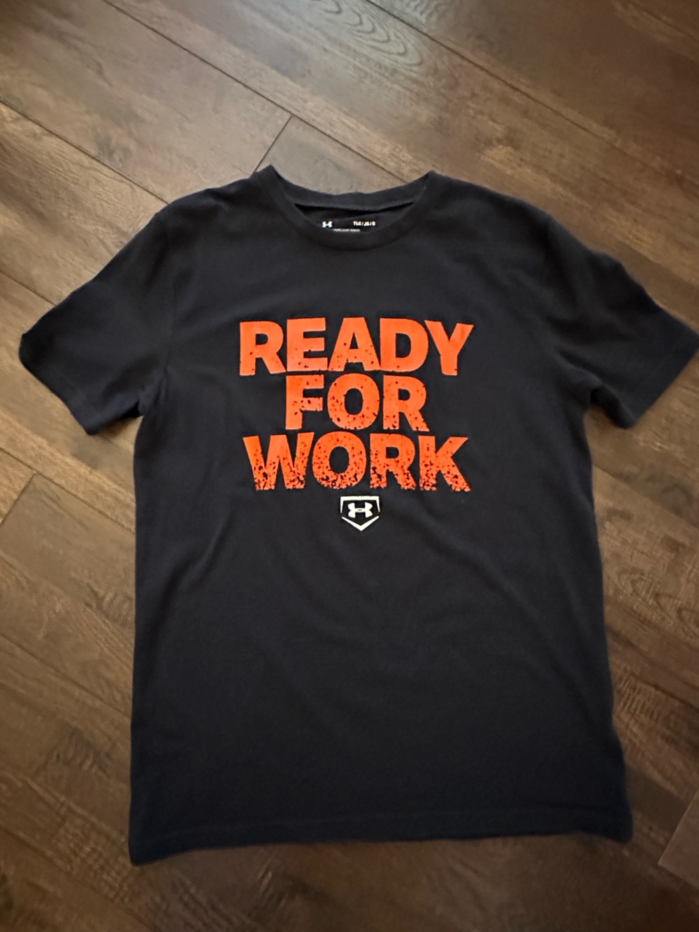 Under Armour Navy Short-Sleeve Tee with Orange 'Ready For Work' Graphic